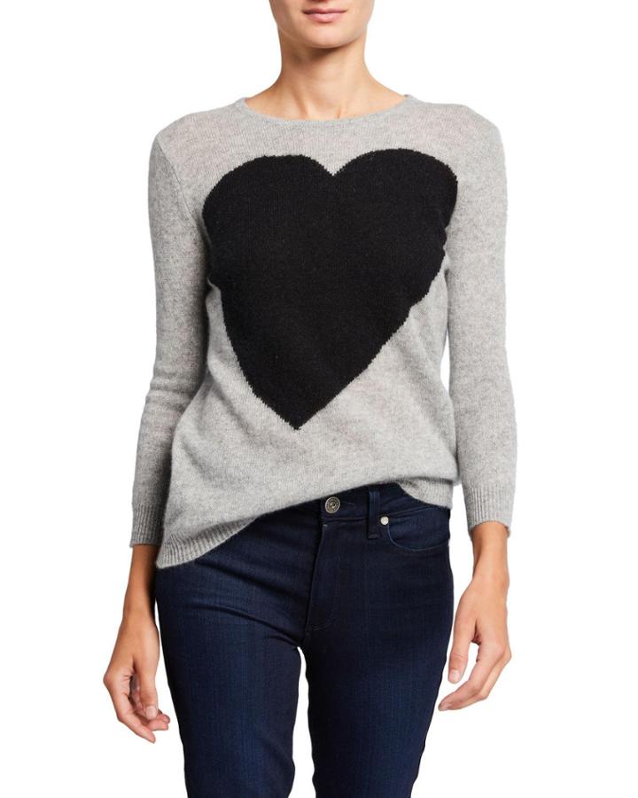 Cashmere Heart Intarsia Pullover