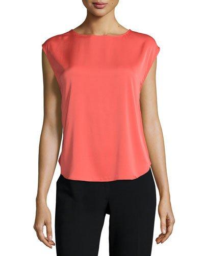 Cap-sleeve Draped-back Top,