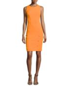 Versace Sleeveless Sheath Dress With Button Accents, Women's, Size: