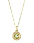 18k Lollipop Mini Peridot & Diamond Pendant Necklace
