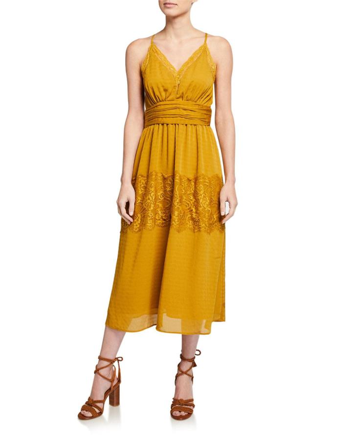 Lace-panel Sleeveless