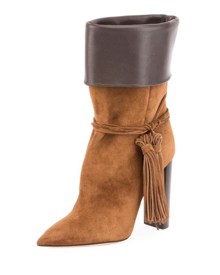 Tanger Mixed Leather Tassel Boot