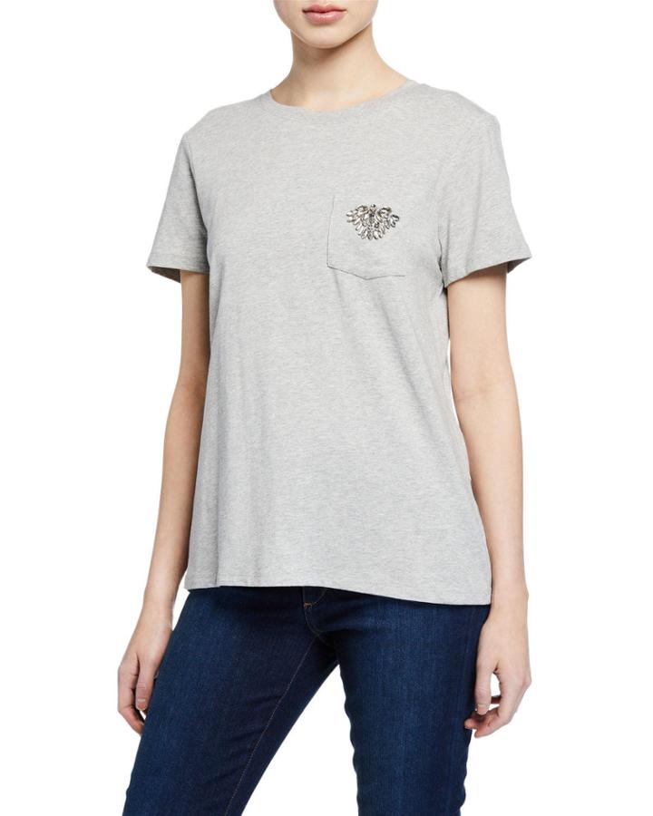Brooch Pocket Crewneck Tee