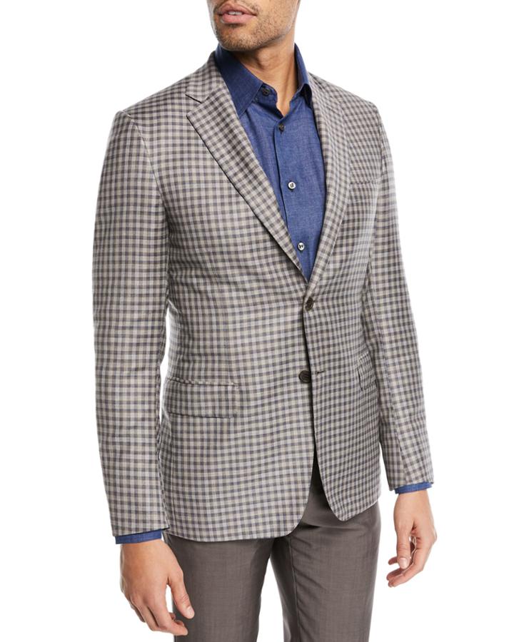 Check-print Two-button Blazer