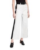 Ali Wide-leg Crop Raw-edge Jeans With