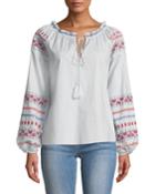 Off-the-shoulder Blouse W/ Embroidery