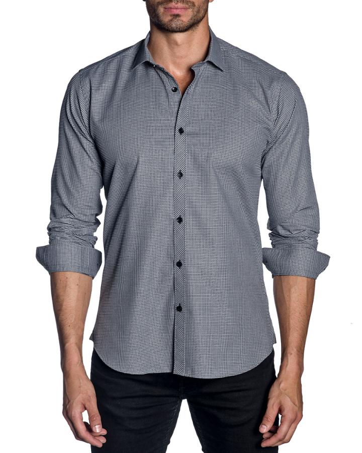 Men's Semi-fitted Micro Gingham-print