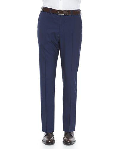 Super 150's Wool Trousers, Navy