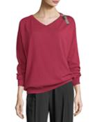Cashmere V-neck Monili-strap