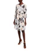 Printed Wrap-front Long-sleeve Dress