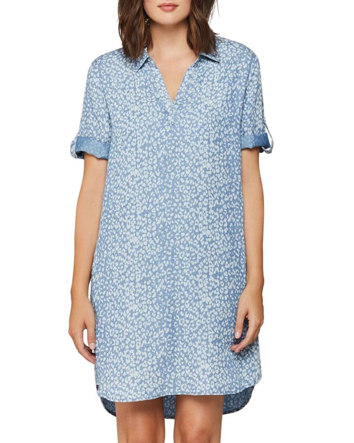 Macey Cheetah-print Chambray