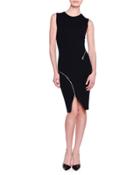 Strong Lines Zip-detail Sheath Dress, Ink