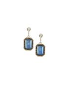 New World Blue Sapphire Triplet Earrings With Diamonds