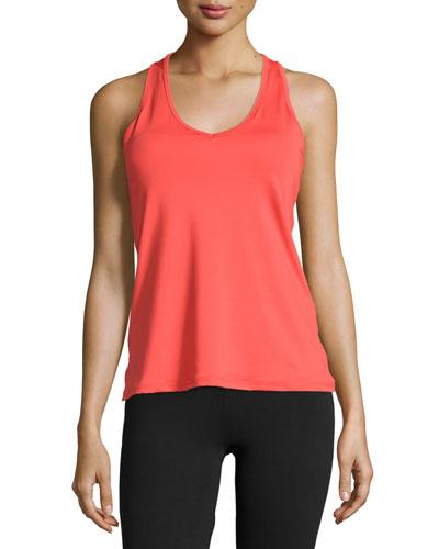 V-neck Racerback Tank, Red-orange