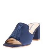 Chia Block-heel Satin Tassel
