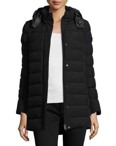 Quilted Down Puffer Jacket, Nero