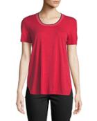 Tipped-neck Short-sleeve Tee