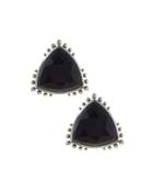 Triangle Agate Button Earrings