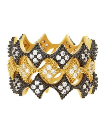 Diamond Shaped Cz Stackable Rings,