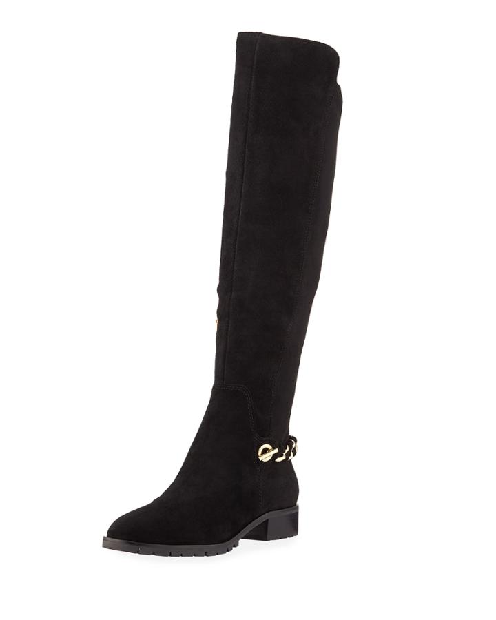 Skyler Stretch-suede Chain-back Boot