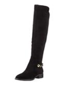 Skyler Stretch-suede Chain-back Boot