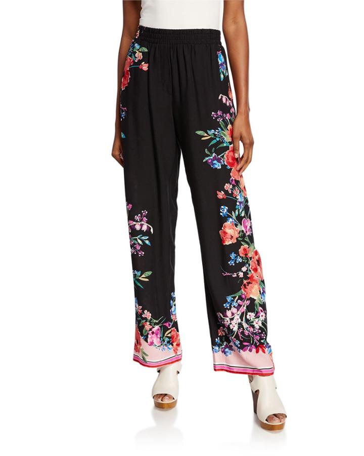 Floral Printed Wide-leg Pants