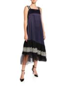 Satin Lace-up Pleated
