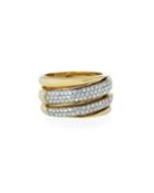 18k Two-tone Diamond Coil Ring,