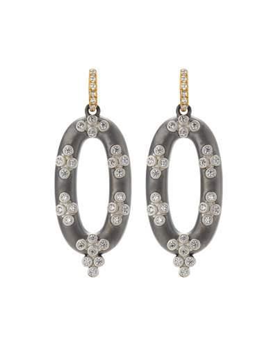 Open Oval Cubic Zirconia Clover Drop Earrings