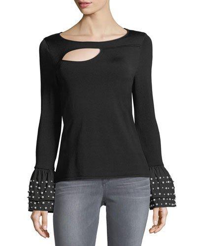 Cutout Embellished-sleeve
