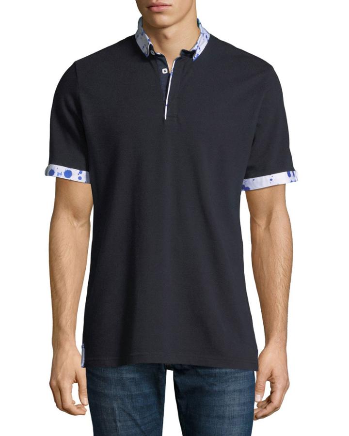 Men's Paint-drip Pique Polo