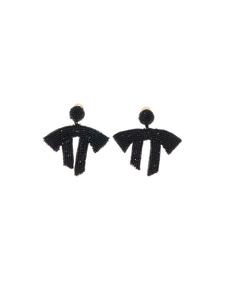 Draped Bow Bead Clip-on Earrings