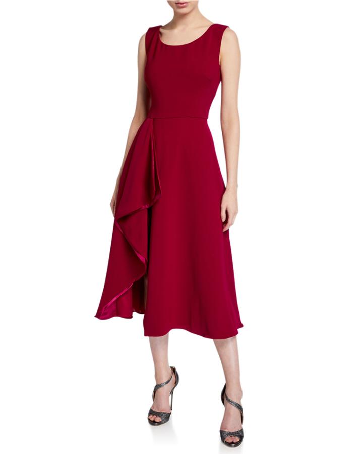 Cascading Ruffle Midi A-line Gown