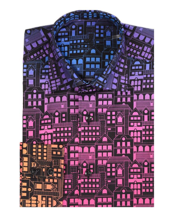 Men's Reuben Multicolor Circles Poplin