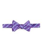 Candy Stripe Silk Bow Tie, Purple