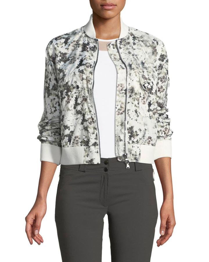 Eilis Blossom-print Nylon Bomber Jacket