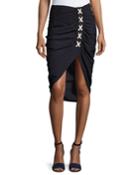 Marlow Striped Lace-up Ruched