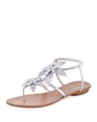Ellis Flower Flat Sandals,