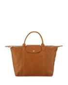 Le Pliage Cuir Medium Leather Handbag With
