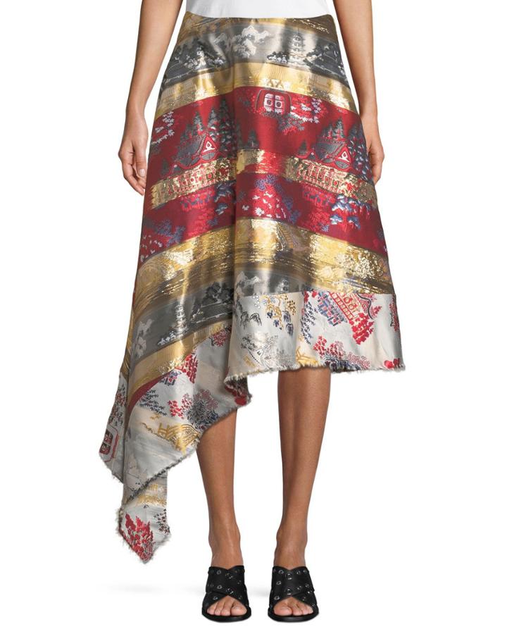 Silk-metallic Jacquard Side-drape