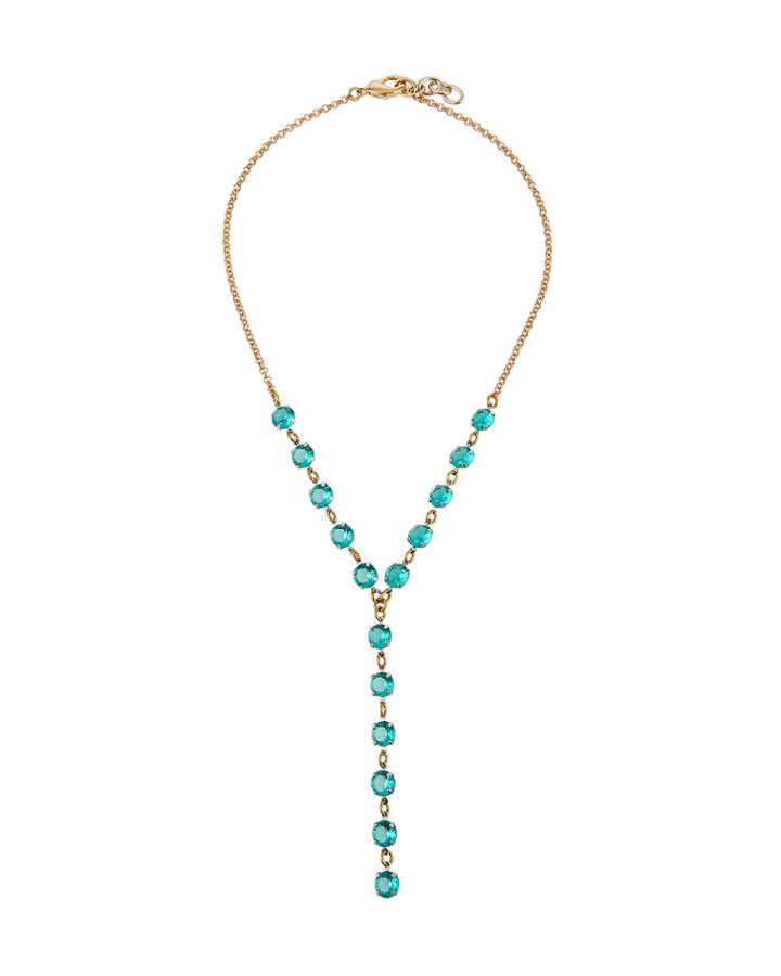 Vaulted Crystal Y-drop Necklace