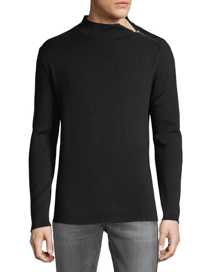 Men's Mock-neck Zip-detail