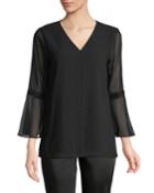 Pearl-detail 3/4-sleeve Blouse