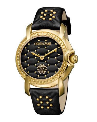 36mm Studded Watch W/ Leather