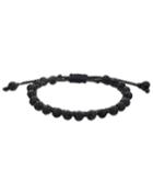 Mach Speed Men's Beaded Pull-cord Bracelet, Black