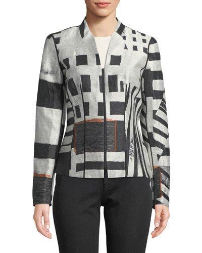 Linette Zip-front Jacquard Jacket,