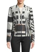 Linette Zip-front Jacquard Jacket,