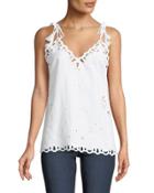 Wiola Linen-blend Eyelet Tank Top