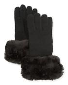 Cashmere Gloves W/ Faux Fur Cuff