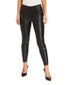 Faux-leather Panel Pull-on Pants